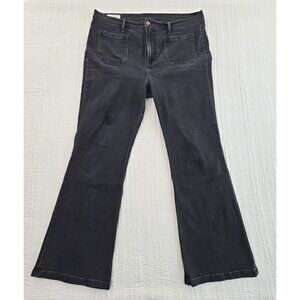 Gap '70s Flare High Rise Jeans Women's 18R 34x31 Black Stretch Denim EUC LN